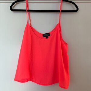 Topshop Cropped Tank in Neon Pink